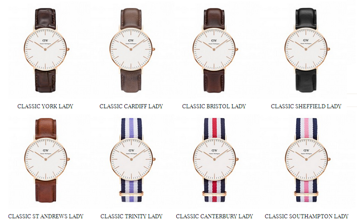 RELOJES DANIEL WELLINGTON. MODELOS.