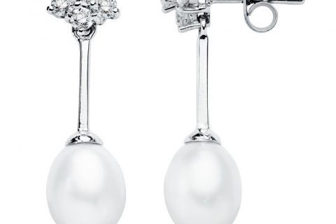 PENDIENTES DE ORO BLANCO 9K