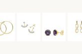 Pendientes de oro de 18 kilates: aros, trepadores, con amatista y largos de Joyería Falomir