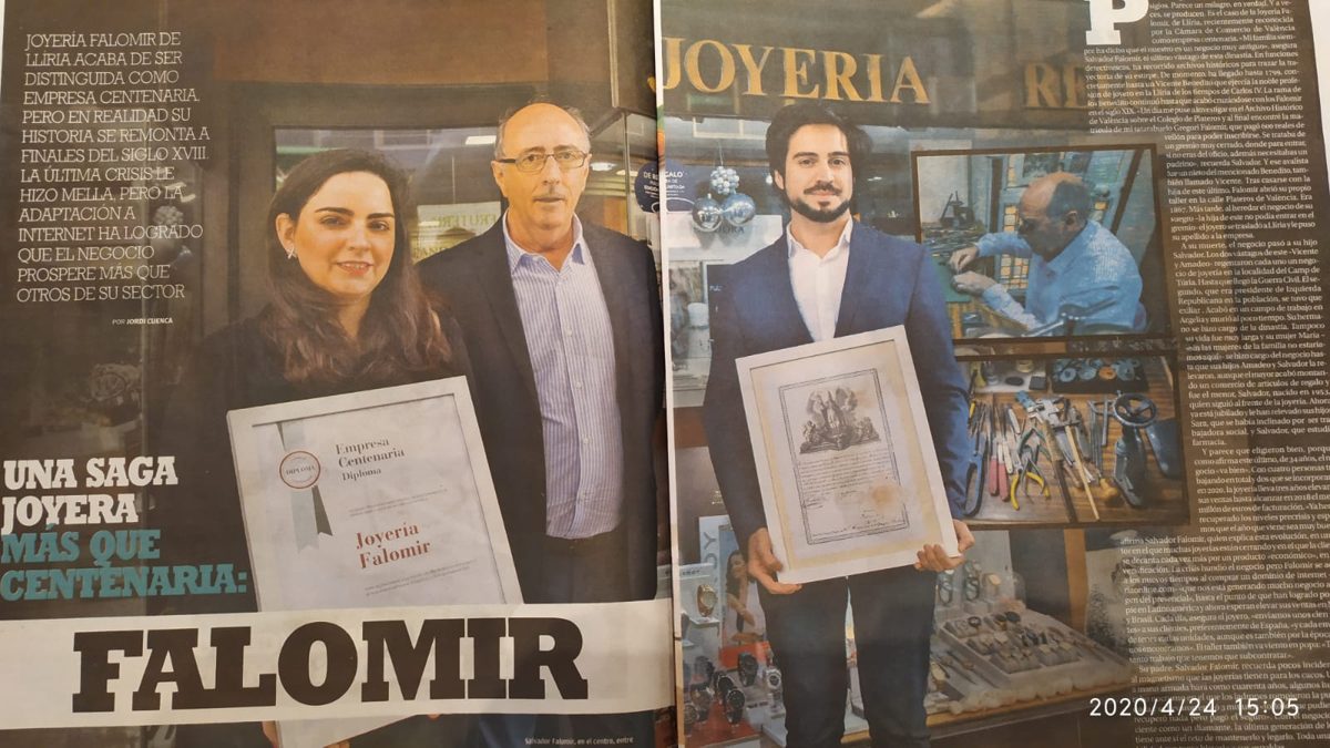 Reportaje de Levante-EMV de 2019 sobre la saga joyera Falomir